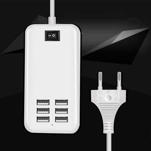 30W 6Ports Charger Station Desktop Phone Charging Power Strip AC Charger Station Adapter for Mobile Phone Tablet Power Adaptor