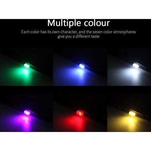 1PC Universal LED Auto Foot Light 7 Color Optional USB Mini Convenient Interior Atmosphere Lights Decorative Ambient Lamp