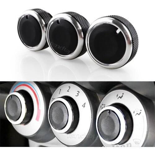 3Pcs For Honda CITY FIT Car Panel Switch Air Conditioning Aluminum Alloy Ac Knobs Control Heat Climate Car Styling Decoration