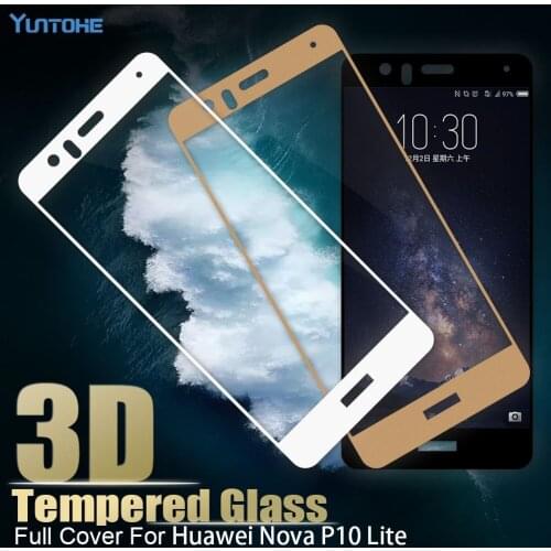 3D Tempered Glass For Huawei P10 Lite Screen Protector 9H Full Cover Armor Film 5.2" For Huawei Nova Lite Glass Tempered