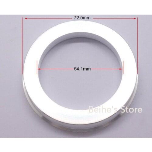 4pcs Silver Aluminum Alloy Wheel Spacer Hub Centric Rings 72.5OD to 54.1ID