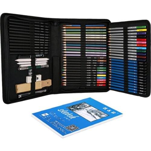 71pcs Drawing Sketch Pencils Set Charcoal/Graphite/Watercolor/Metallic/Colored Pencil for Sketch Painting Coloring Professional