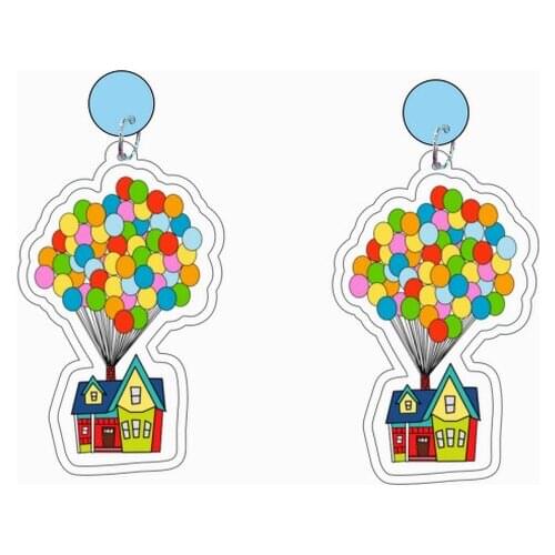 Acrylic colorful Balloon House earrings