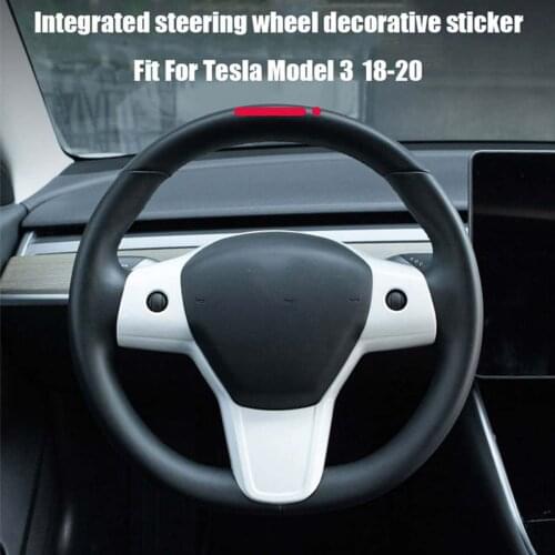 Car Integrated Steering Wheel Cover Decoration Sticker Car Decor Car Accessories Sticker For Tesla Model 3 2017 2018 2019 2020