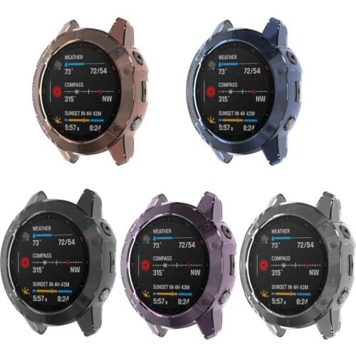 For Garmin Fenix 6 6s 6x Pro TPU Watch Case Cover Smart Bracelet Protective Frame Shell Replacement Shockproof Clear Watch Cases