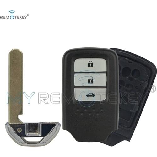 Remtekey smart key shell case with emergency key 3 button For Honda Accord CRV Fit