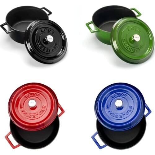 Lava Trendy 24 cm Round Cast Iron Cookware Cooking of Soup Stockpot (5 different colors)