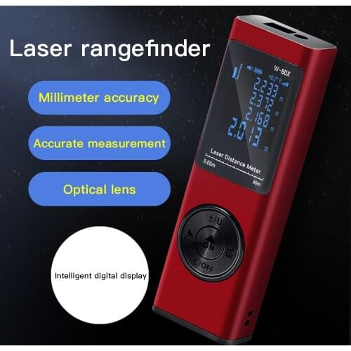40/80m Digital Laser Rangefinder Portable Laser Distance Meter USB Charging Rangefinder Mini Handheld Distance Measuring Meter