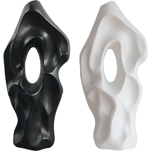 Nordic Style Irregular Shaped Flower Vase Home Office Dining Room Simple Decoration For Living Room Ornament Ceramics Vase