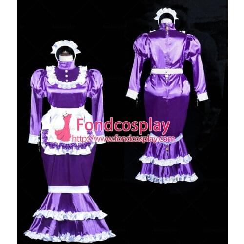 Lockable Sissy Maid Satin dress Fish Tail unisex CD/TV Tailor-made[G3843]
