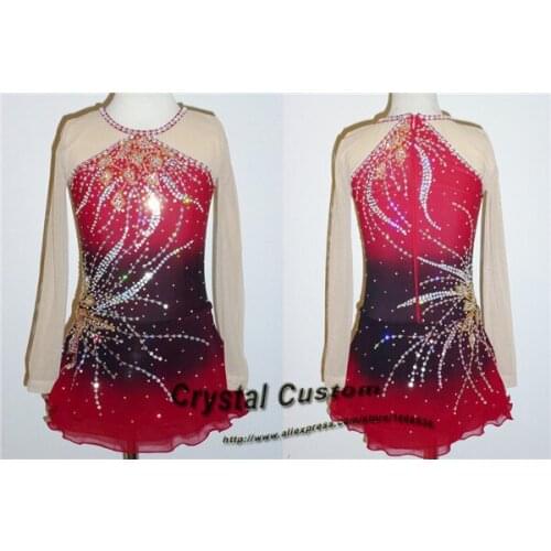 Hot Sales Ice Figure Skating Dresses Fashion New Brand Competition Girls Figure Skating Dresses Crystal DR3661