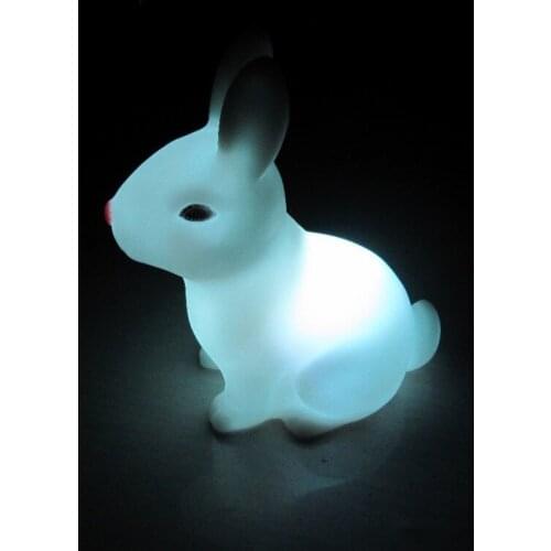 Rabbit small light Unisex Movie & Tv Plastic New Peculiar Commodity, Colorful Moon Rabbit Small Light Led Seven Lights 2020