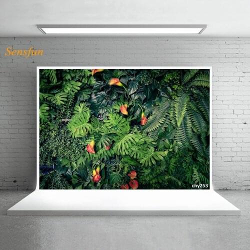 LEVOO Photography Background Greenery Jungle Tropical Leaves Summer Photo Background Backdrop Shoot Props Photophone Photozone