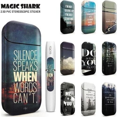 Magic Shark Fashion Stereo Printing Film Cover PVC for IQOS 2.4 Plus Skin Case Electronic Cigarette Protective Sticker