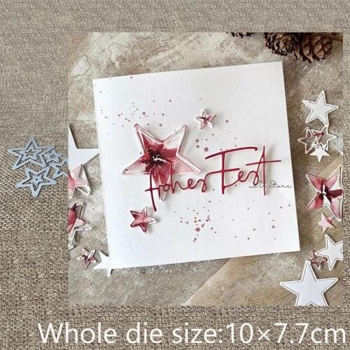 XLDesign Craft Metal Cutting Die Stencil 6pcs stars decoration Scrapbook Paper Card Craft Album DIY Embossing Die Cuts