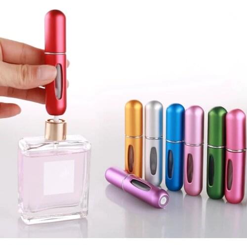 2Pcs Bottom-filled Mini Perfume Spray Bottles Metal Shell Spray Atomizer Portable Travel Perfume Storage Bottle Points Bottling