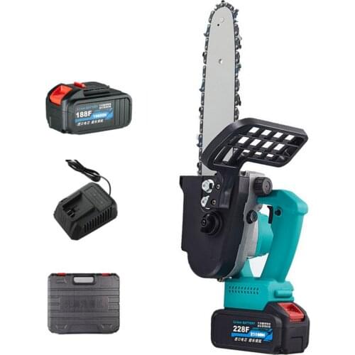 21V Mini Electric Chain Saw Cordless 12 Inch Small Electric Saw Household Wireless Handheld Fast Cutting Logging Pruning