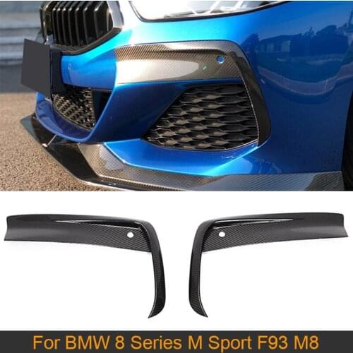 Carbon Fiber Front Bumper Fog Lamp Covers Trims for BMW 8 Series G14 G15 G16 M Sport F93 M8 2018-2021 Car Air Vent Trims Covers