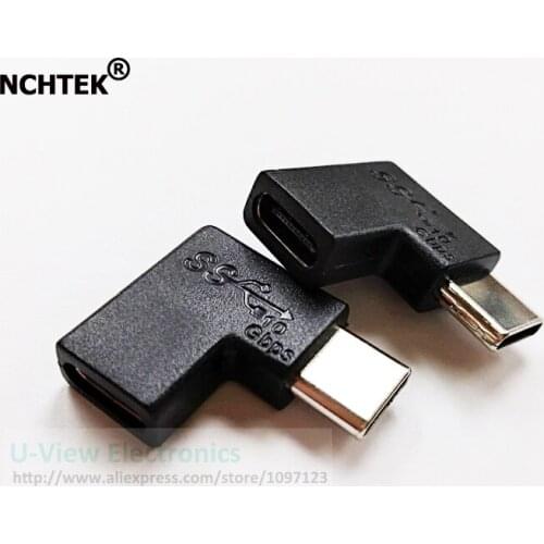 NCHTEK 90 Degree Angled USB3.1 Type C Male to Female Converter Portable USB-C Charge Data Sync Adapter/Free Shipping/5PCS
