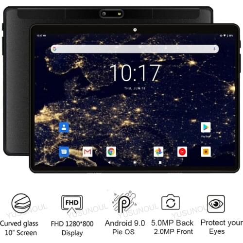 Newest Tablet Pc 10 inch Android 9.0 Tablets Quad Core Google Play 3g WCDMA Phone Call GPS WiFi Bluetooth Tempered Glass 10 inch