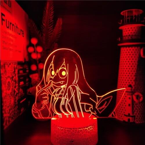 Boku no Hero Academia FROPPY Asui Tsuyu 3D Lamp Led Night Light Anime MY HERO ACADEMIA Bedroom Decor Colorful Touch Lampara Gift