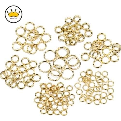 100pcs/lot Stainless Steel 4/5/6/8mm Golden Gold-color Open Jump Rings Connectors DIY Jewelry Making Jewelry Findings