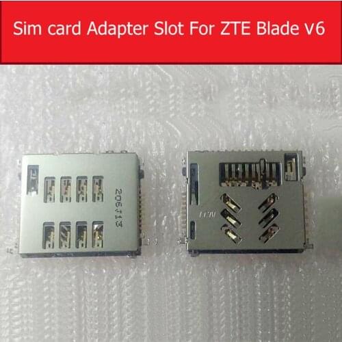 Genuine Sim Card Tray Slot For ZTE Blade V6 SIM Card Reader Holder Socket Connector Repair Parts