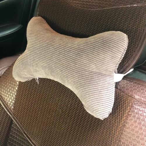 Bone Shaped Car Headrest Neck Pillow Breathable Corduroy Car Head Neck Support car seat cover Car Seat Pillow Car accessories