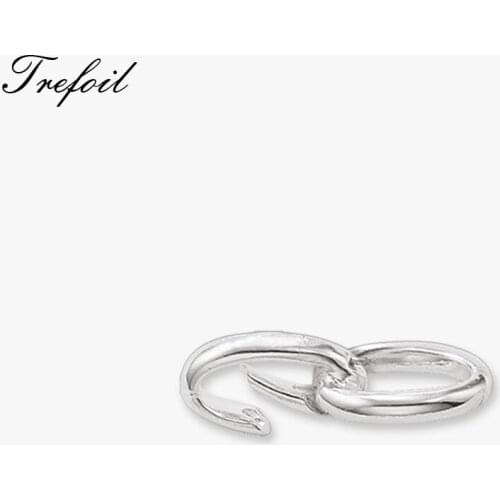 Oval Link Charms Pendant Carriers, Fashion Jewelry 925 Sterling Silver Classic Gift For Women Girl Lovers 2018 New