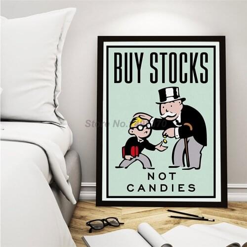 Buy Stocks Not Candies Painting Monopolies Posters And Prints Motivation Decorative Wall Art Canvas Pictures Home Decor