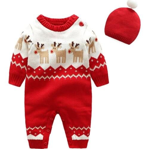 Christmas Autumn Winter Baby Boys Girls Long Sleeve Rompers Clothes Kid Rompers Infant Boys Girls Clothing Rompers