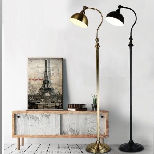 Nordic retro floor lamp simple living room bedroom bedside lamps living room villa floor light for bedroom LED lighting