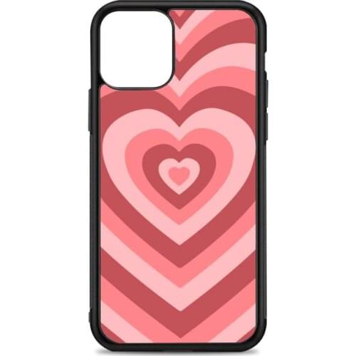 Light red heart Phone Case for iPhone 12 mini 11 pro XS Max X XR 6 7 8 plus SE20 High quality TPU silicon and Hard plastic cover
