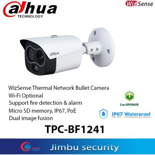 Dahua POE WizSense Thermal Network Bullet Camera TPC-BF1241 Support fire detection & alarm Micro SD memory IP67 PoE