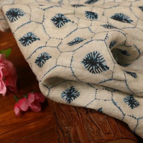 High grade connect ramie printed cotton fabric Wedding Dress Tulle Skirt Material fabrics for patchwork kumas telas por metros