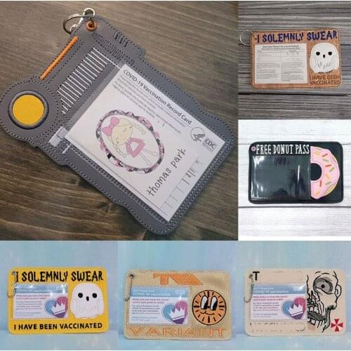 Cute Reagent Card Protector with Transparent Window Portable Vaccination Card Protective Cover Multipurpose 1/2pcs