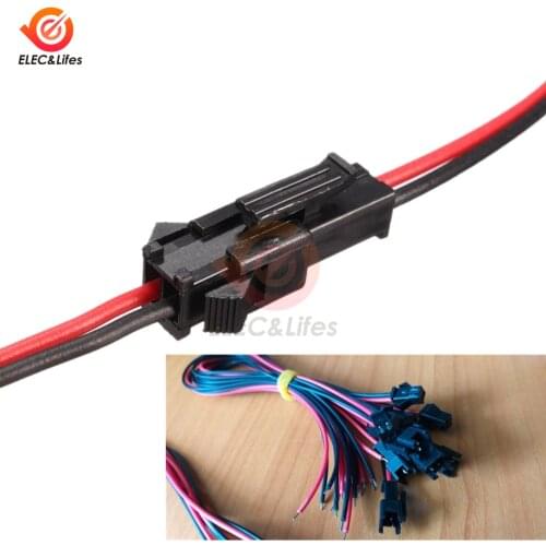10Pairs 10cm Long JST SM 2Pins 2 Pin Plug Male to Female Cable Wire Connector 828 Promotion
