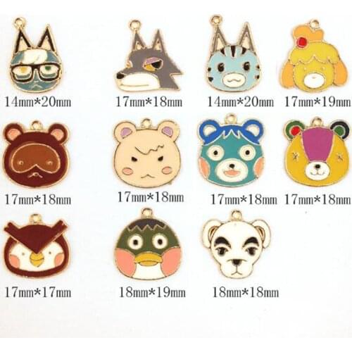 10PCS/LOT Cute cartoon animal pendant metal alloy fashion pendant DIY handmade metal pendant keychain charm jewelry jewelry gift