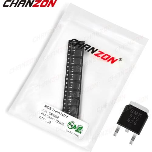 10pcs SMK630 TO-252 SMD Mosfet Bipolar Junction Transistor BJT SIC Mos Fets DIY Triode Tube TO252 200V Integrated Circuits