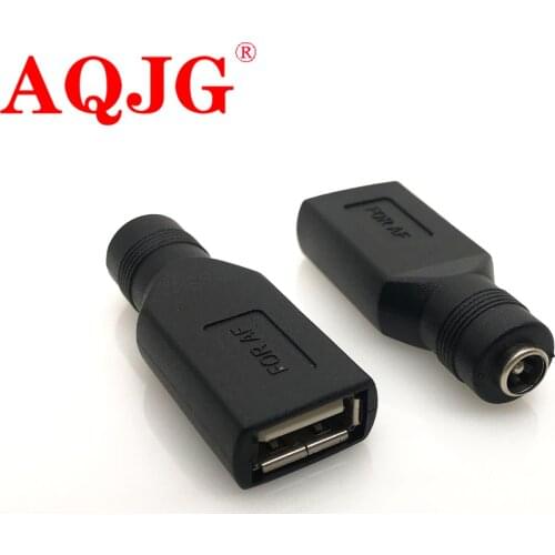 2pcs DC 5.5*2.1 mm female jack to USB 2.0 Female jack 5V DC Power Plugs Connector Adapter Laptop PC