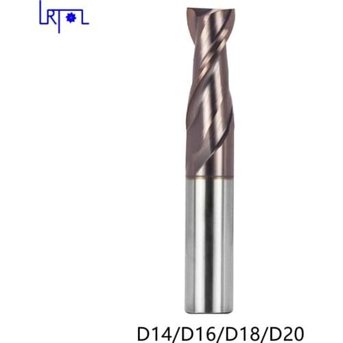 2pcs 2 Flute flat End mill Cutting HRC50 14/16/18/20mm Alloy Carbide Milling Tungsten Steel square Milling Cutter