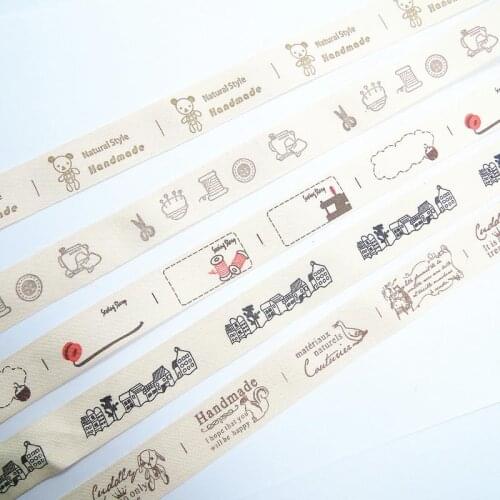 3/4"(20mm) 5 Yards Handmade Printed Cotton Ribbon DIY Colored Flag Gift Wrap Ribbon Party Sewing Clothing Sewing Supplies Fabric