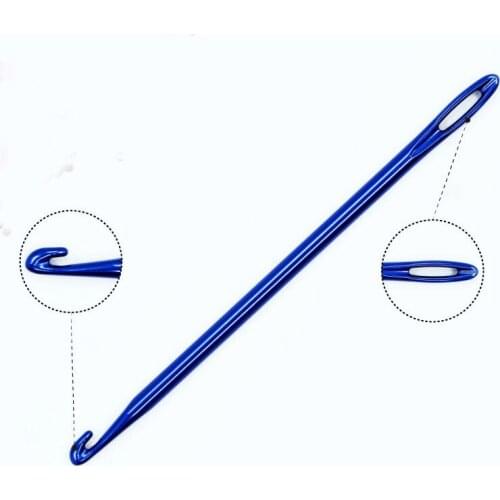 3pc/lot Multipurpose crochet With hole aluminum Crochet knitting needle DIY weaving needle 16.5cm length 2.75/4/6mm weaving tool