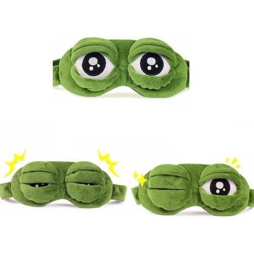 3D FROG Sleeping Mask Eyeshade Plush Eye Cover Travel Cartoon Eyeshade for Eye Travel Relax Sleeping Gift