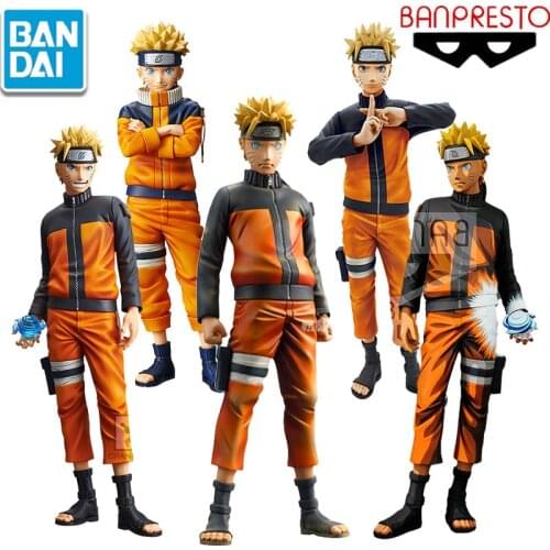Bandai Original Naruto Shippuden ROS DHF Anime Figures Vibration Uzumaki Naruto Childhood Model Dolls Gift Kid Toys
