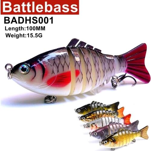 BATTLEBASS Swimbait lure Multi Jointed fish Segment Swimbait Crankbait Hard Bait Slow Isca Artificial Lures Rated 10cm 15.5g