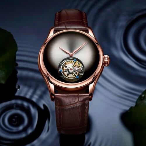 Seakoss 2021 Luxury Pilot Mens Tourbillon Mechanical Watch Sapphire Male Clock Alligator Leather Personality Men Skeleton Watch