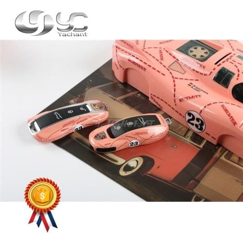 Two Kinds of Fitment 100% Pink Pig Auto Key Case Fit For Panamera 971 Cayenne Macan 911 Boxster 718 Key Holder Cover Replacement