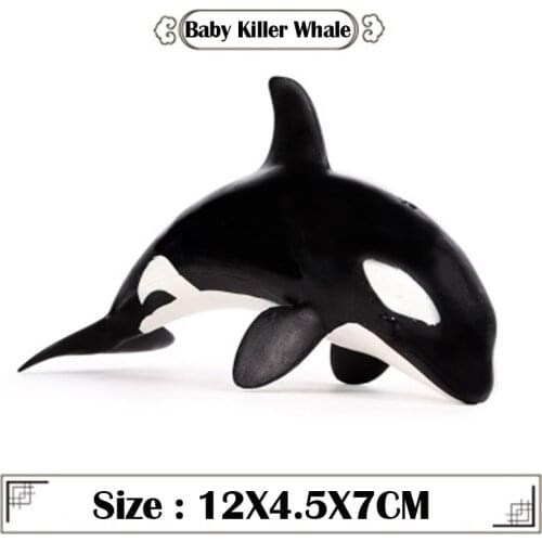 Sea Life Baby Killer Whale Simulation Animals Collection Model Plastic Hand Model Series Christmas Toys Gift For Children Kids