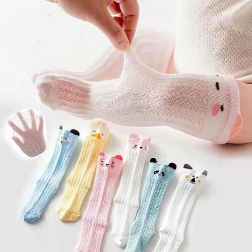 Baby Girl Socks Toddler Baby Cartoon Cotton Mesh Breathable Socks Newborn Infant Non-slip Baby Girls Socks 0-3 years